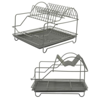 Suszarka do naczyń 2-poziomowa 30cm srebrna kombo